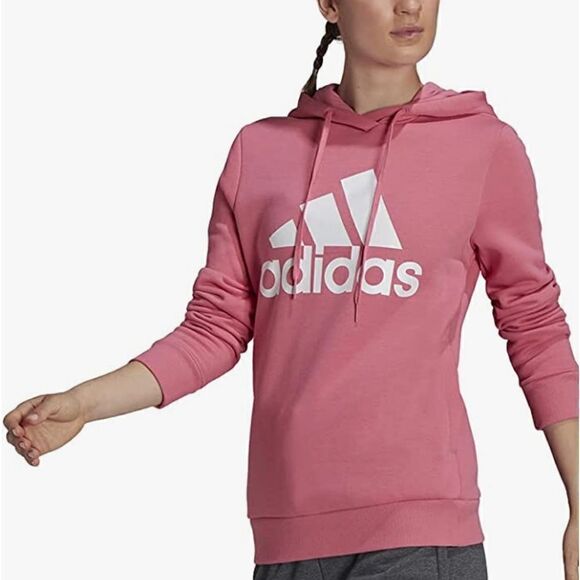Adidas Classic Logo Hoodie Size XS Bright Coral Pink - Picture 1 of 12